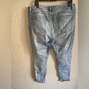 Bandolino Lisbeth High Rise Skinny Raw Hem Curvy Jeans w/Patches Size 16